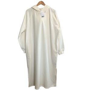 H&M Oversized Hooded Sweatshirt Dress Side Slits and Pockets Size Large - NWT